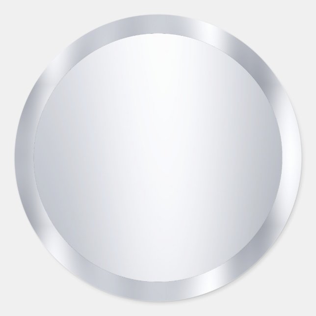 Imitate Silber Leere moderne Vorlage Hinzufügen vo Runder Aufkleber (Vorderseite)