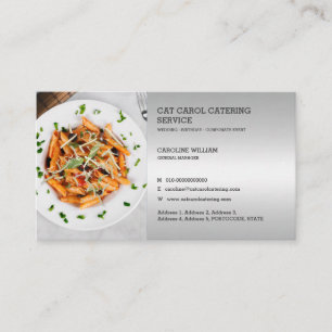 Imitate Silver Custom Food Business Catering Visitenkarte