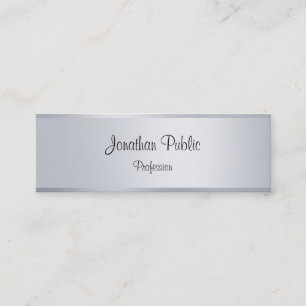 Imitate Silver Elegante Handschrift Vorlage Modern Mini Visitenkarte