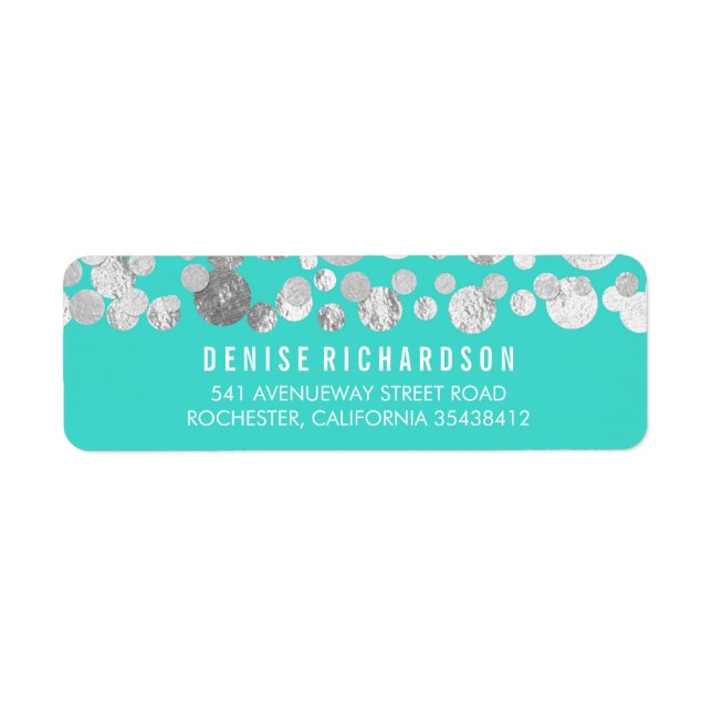 Imitate Silver Foil Confetti Aquamarin (Vorne)