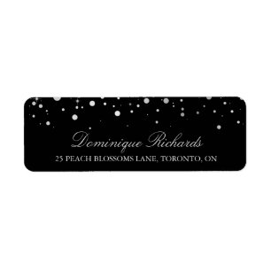Imitate Silver Foil Confetti Black & White I