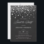 Imitate Silver Foil Confetti Chalkboard 16 . Gebur Einladung<br><div class="desc">Rustikale und skurrile 16 . Geburtstag Party Einladung mit Imitaten silberne Konfetti mit einem Kalkboard Hintergrund. Diese Einladung ist für jede Veranstaltung individuell anpassbar. Bitte beachten Sie,  dass es in der Einladung keine Folie gibt.</div>
