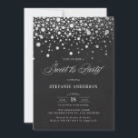 Imitate Silver Foil Confetti Chalkboard 16 . Gebur Einladung<br><div class="desc">Rustikale und skurrile 16 . Geburtstag Party Einladung mit Imitaten silberne Konfetti mit einem Kalkboard Hintergrund. Diese Einladung ist für jede Veranstaltung individuell anpassbar. Bitte beachten Sie,  dass es in der Einladung keine Folie gibt.</div>