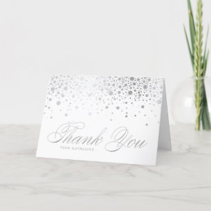 Imitate Silver Foil Confetti Dots Wedding Dankeskarte