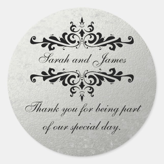 Imitate Silver Foil Gastgeschenk Hochzeit Vielen D Runder Aufkleber (Vorderseite)