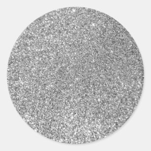 Imitate Silver Glitzer Foto Runder Aufkleber