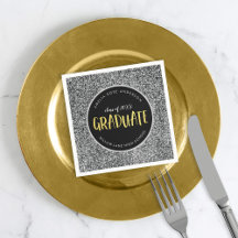 Imitate Silver Glitzer Graduate Abschluss