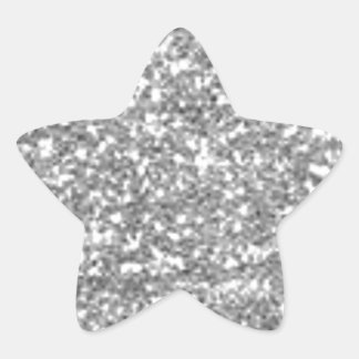 Imitate Silver Glitzer Stern-Aufkleber