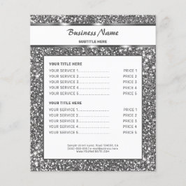 Imitate Silver Glitzer Textur Look & Custom Text Flyer