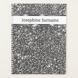 Imitate Silver Glitzer Textur Look & Custom Text Planer