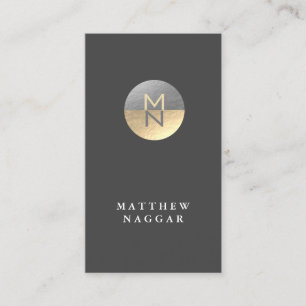 Imitate Silver & Gold Foil Circle Logo Visitenkarte