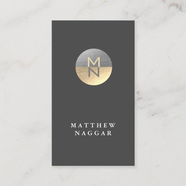 Imitate Silver & Gold Foil Circle Logo Visitenkarte (Vorderseite)