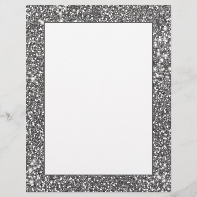 Imitate Silver Gray Glitzer Texture Look-like Desi Briefbogen (Vorderseite)