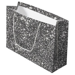 Imitate Silver Gray Glitzer Texture Look-like Desi Große Geschenktüte