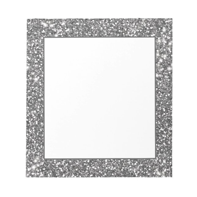Imitate Silver Gray Glitzer Texture Look-like Desi Notizblock (Vorderseite)