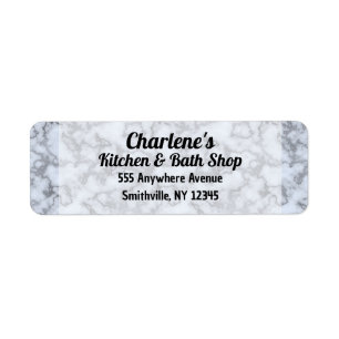Imitate Silver Gray Marble Rücksendeadresse