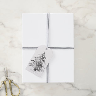 Imitate Silver Gray Weihnachtsbaum Elegante Modern Geschenkanhänger