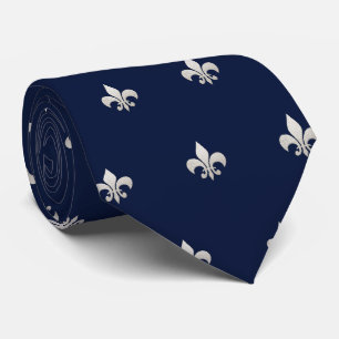 Imitate Silver Lilie DIY Navy Blue Krawatte