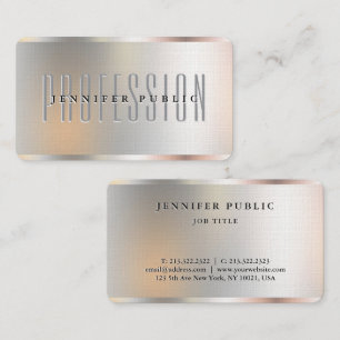 Imitate Silver Metallic Look Luxuriöse Premium Lin Visitenkarte