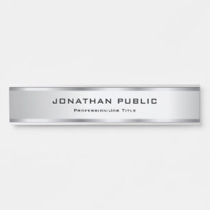 Imitate Silver Metallic Look Template Trendy Türschild
