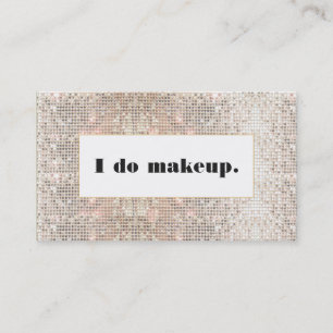 Imitate Silver Sequin Fett Typografie Makeup Artis Visitenkarte