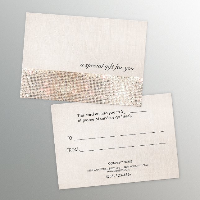 Imitate Silver Sequins Beauty Gift Certificate Rabattkarte (Von Creator hochgeladen)