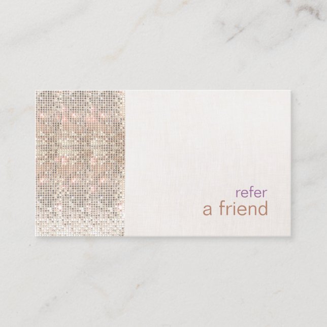 Imitate Silver Sequins Customer Referone Salon Empfehlungskarte (Vorderseite)