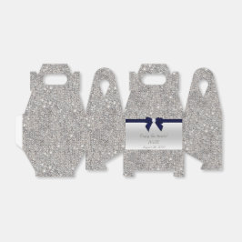 Imitate Silver Sequins Navy Bow Geschenkschachtel