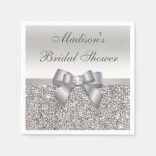 Imitate Silver Sequins Personalisierte Brautparty  Serviette
