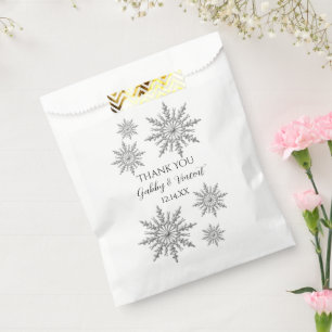 Imitate Silver Snowflakes Winterhochzeit Danke Geschenktütchen