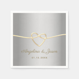 Imitate Silver Wedding Serviette