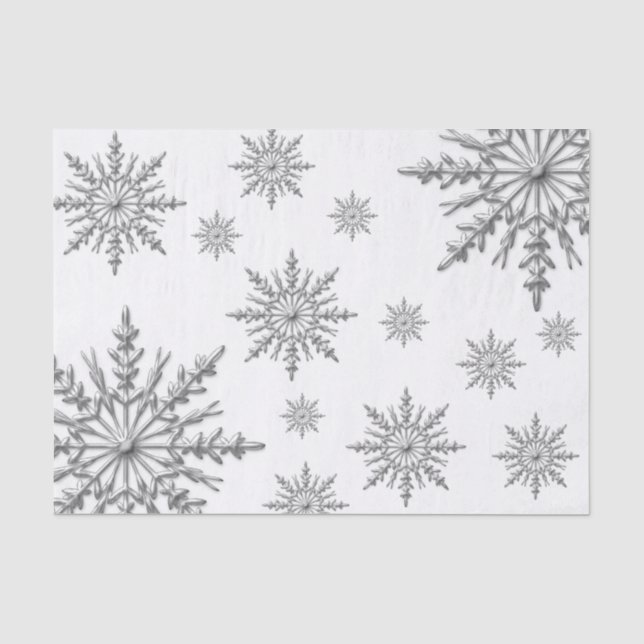 Imitate Silver Winter Schneeflocken Seidenpapier (Vorderseite)