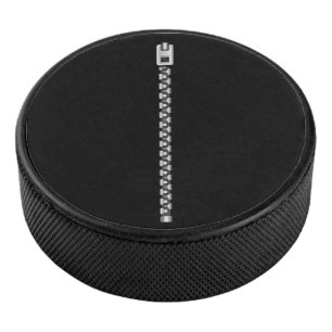 Imitate Silver Zipper Eishockey Puck