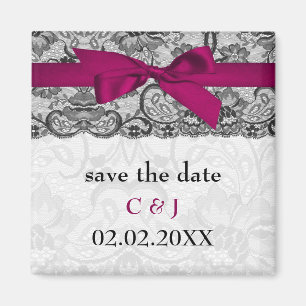 Imitate sind rosa, farbig, Save the Date schwarz Magnet