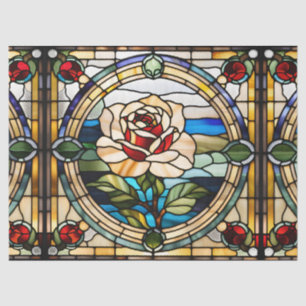 Imitate Single-Rose aus festem Glas Seidenpapier