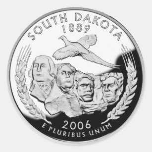 Imitate South Dakota Staat Quarter Runder Aufkleber