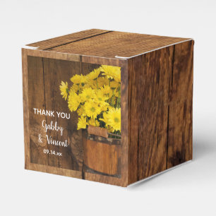 Imitate Stallholzeimer und Gelbe Daisien Hochzeit Geschenkschachtel