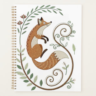Imitate Stickerei Fox - Spiral Bound Journal Planer