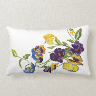 Imitate Stickerei Pansy Kissen