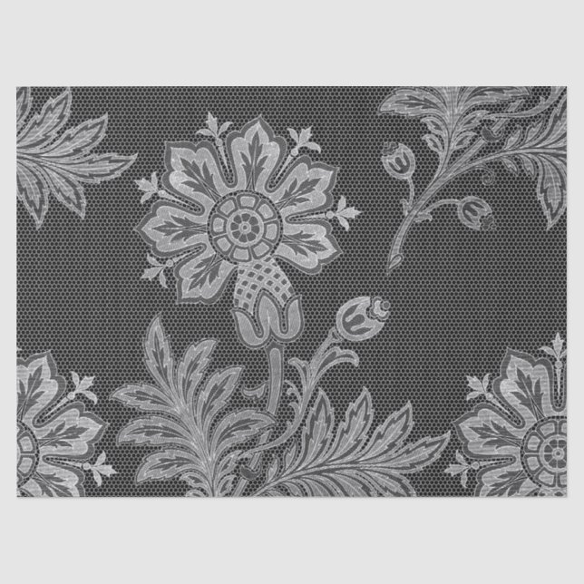 Imitate Stitch Arbeit Blume für Grau-Decoupage Seidenpapier (Vorderseite)