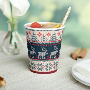 Imitate Strick Holiday Pattern Nordic Themenwelt W Pappbecher
