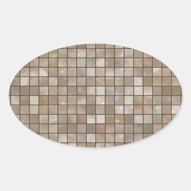 Imitate Tan Floor Tile Image Ovaler Aufkleber (Vorderseite)
