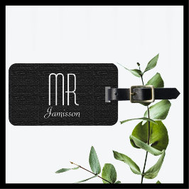 Imitate Textured Black Burlap MR Custom Gepäckanhä Gepäckanhänger