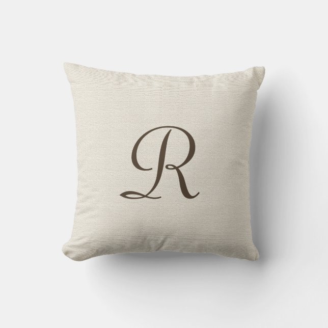 Imitate Texturierte Rustikale Brünlchen Monogram S Kissen (Vorderseite)