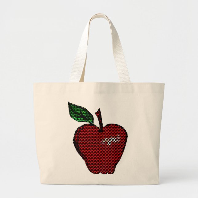 Imitate Tile Apple Design Lebensmittelgeschäft Tas Jumbo Stoffbeutel (Vorne)
