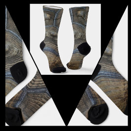 Imitate TortoiseShell Fotografy grau und braun Socken