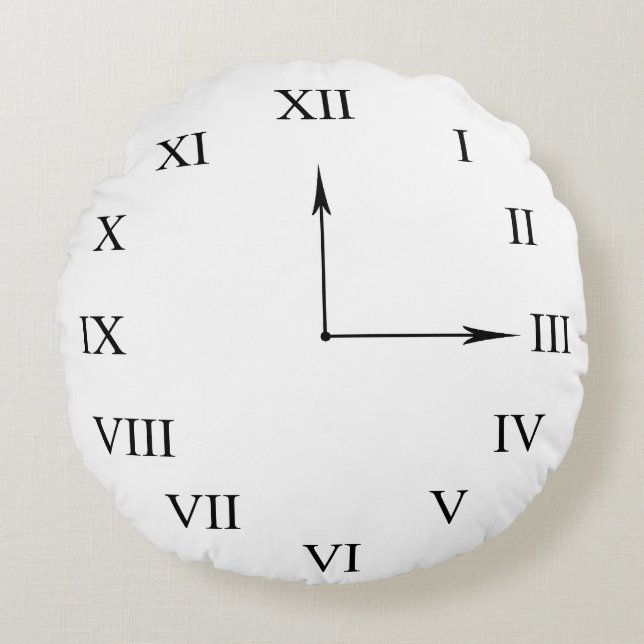 Imitate Uhr Rundes Kissen (Vorderseite)