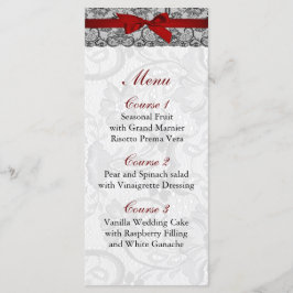 Imitate und buntes, rotes, schwarzes Hochzeitsmenü Menükarte