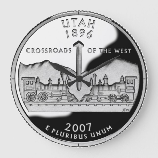 Imitate Utah Staat Quarter Clock Große Wanduhr (Vorderseite)