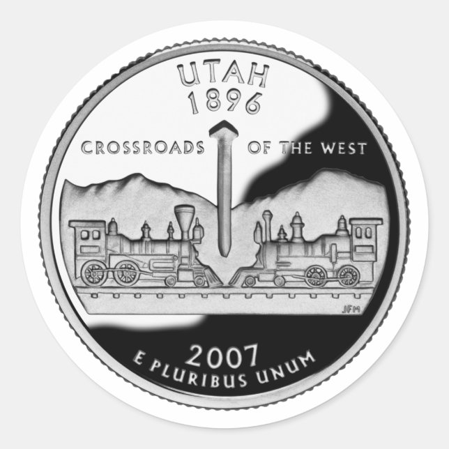 Imitate Utah Staat Quarter Runder Aufkleber (Vorderseite)